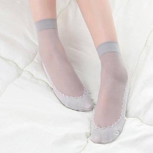 Silky Anti-Slip Cotton Socks - Pack of 3