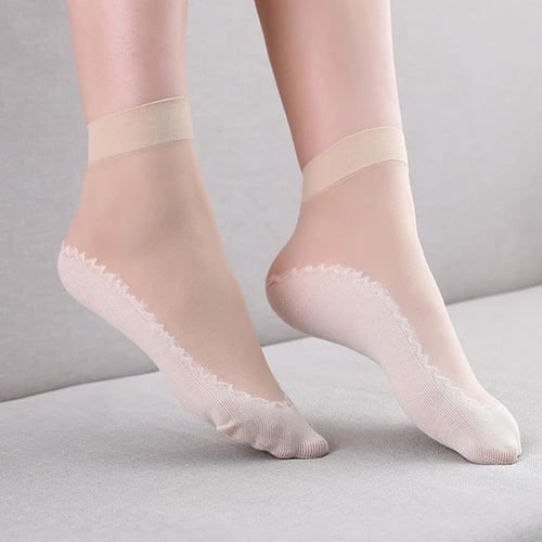 Silky Anti-Slip Cotton Socks - Pack of 3