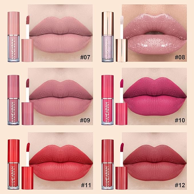 Handaiyan 12 Pcs Velvet Matte Liquid Lipstick Set